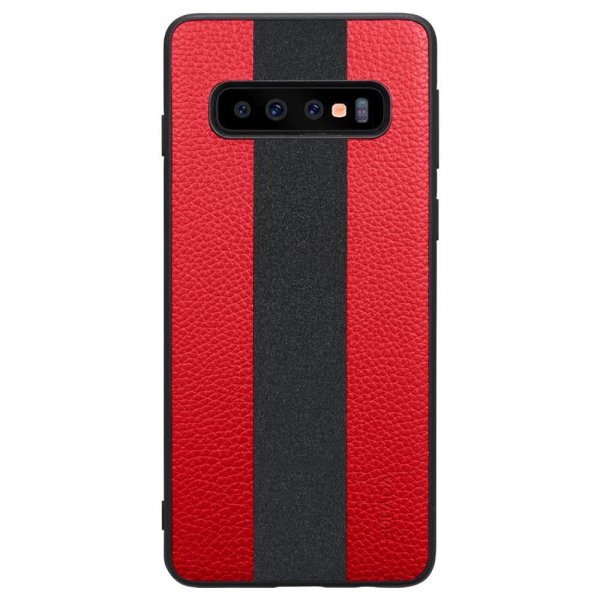 Samsung Galaxy S10 Deksel Litchi PU-skinn TPU Rød