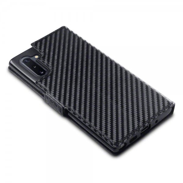 Samsung Galaxy Note 10 Etui Low Profile Karbonfibertekstur Svart