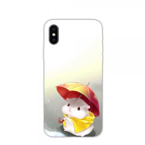 iPhone X/Xs Deksel TPU Motiv Hamster Paraply