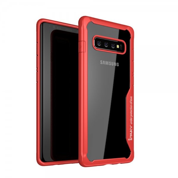 Samsung Galaxy S10 Plus Deksel Sportig Design TPU Hardplast Rød