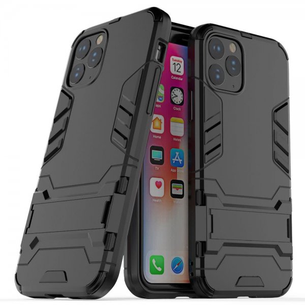 iPhone 11 Pro Max Deksel Armor Stativfunksjon Hardplast Svart