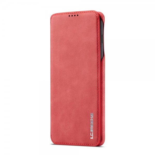 Samsung Galaxy S10 Plus Etui Retro PU-skinn Rød
