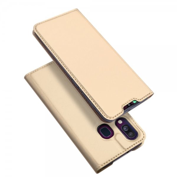 Samsung Galaxy A40 Etui Skin Pro Series Kortlomme PU-skinn Gull