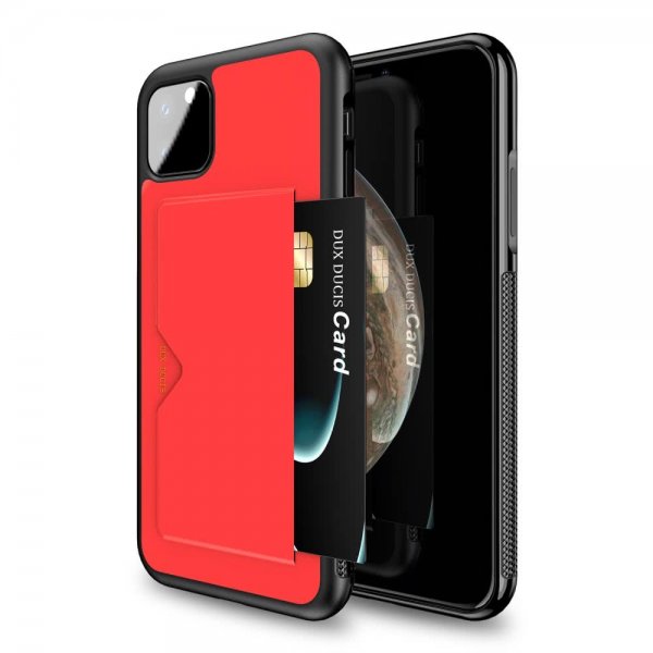 iPhone 11 Pro Deksel Pocard Series Kortlomme Rød