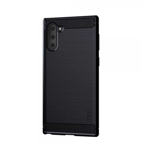 Samsung Galaxy Note 10 Deksel TPU Børstet Karbonfibertekstur Mörkblå