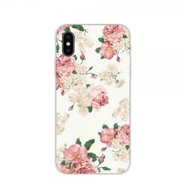 iPhone X/Xs Deksel TPU Motiv Eleganta Blommor