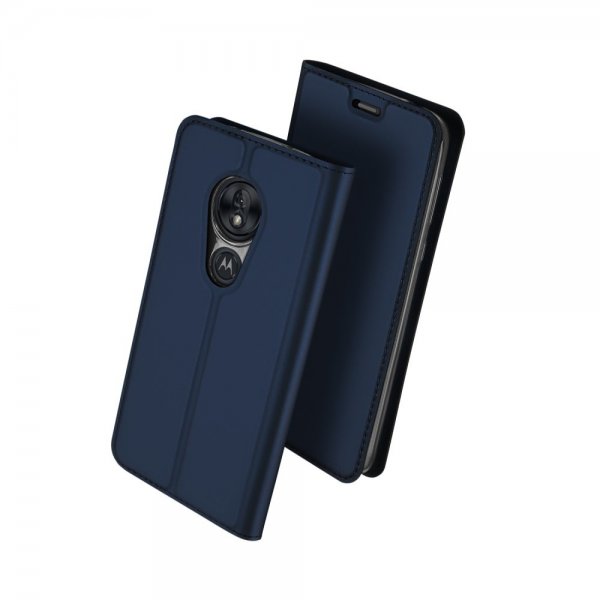 Motorola Moto G7 Power Etui Skin Pro Series Kortlomme PU-skinn Mörkblå
