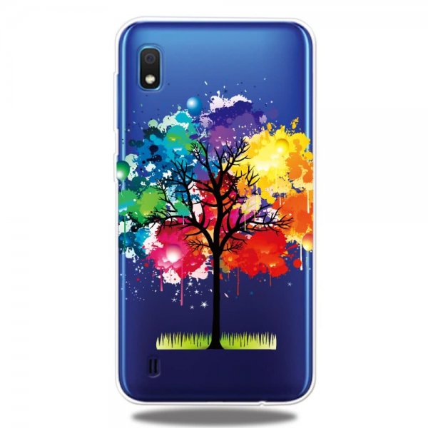 Samsung Galaxy A10 Deksel TPU Motiv Färgglatt Tred Transparent