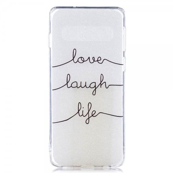 Samsung Galaxy S10 Deksel TPU Motiv Love Laugh Life