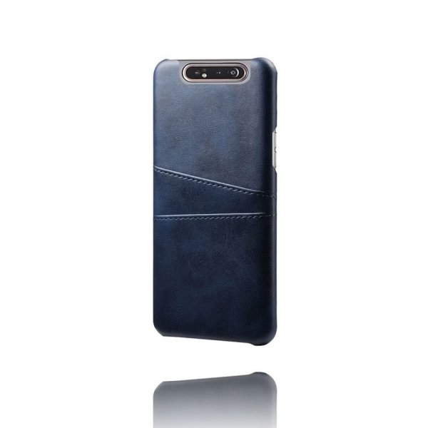 Samsung Galaxy A80 Deksel Kortlomme PU-skinn Mörkblå