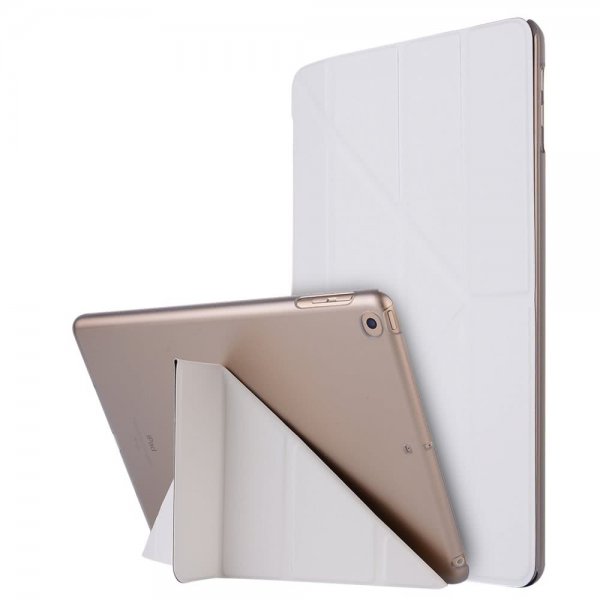 iPad 10.2 Etui Origami Silketekstur Hvit