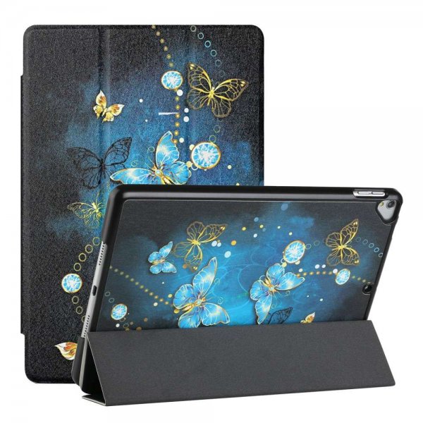 iPad 10.2 Etui Motiv Lyse Blå Sommerfugler