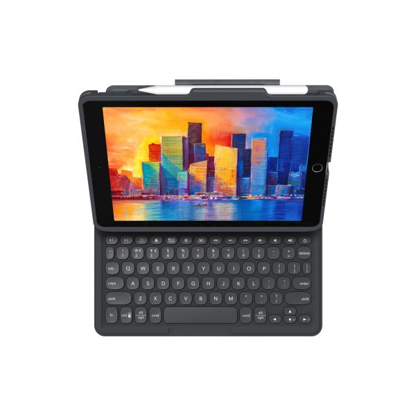 iPad 10.2 (gen 7/8/9) Etui Tastatur Pro Keys Nordic Svart Grå