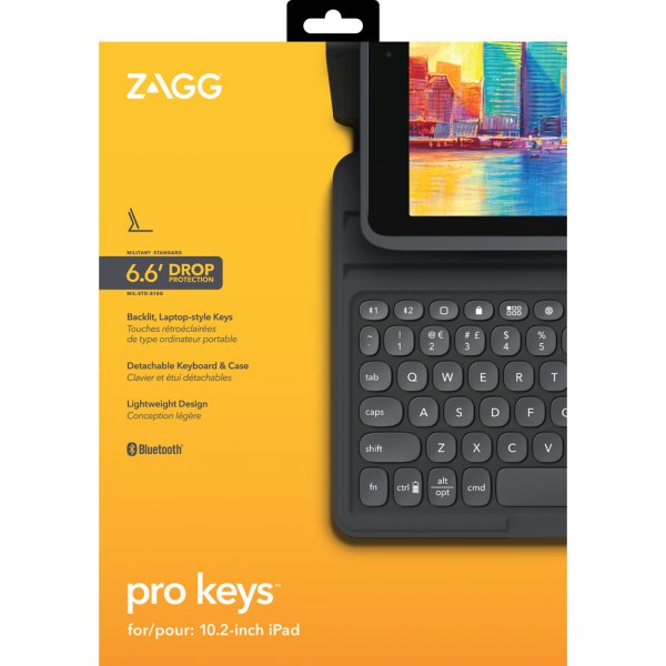 iPad 10.2 (gen 7/8/9) Etui Tastatur Pro Keys Nordic Svart Grå