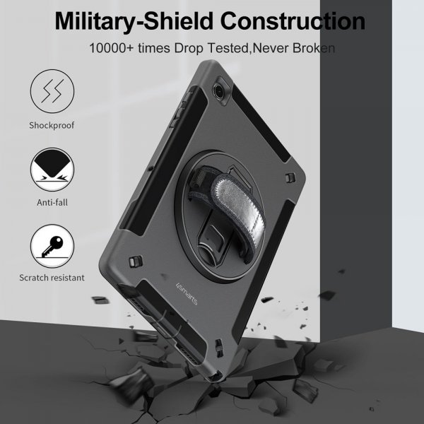 iPad 10.2 (gen 7/8/9) Deksel Rugged Case Grip Svart