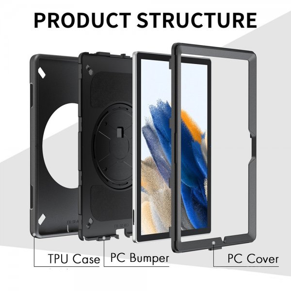 iPad 10.2 (gen 7/8/9) Deksel Rugged Case Grip Svart