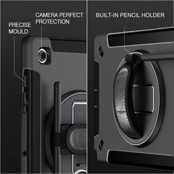 iPad 10.2 (gen 7/8/9) Deksel Rugged Case Grip Svart
