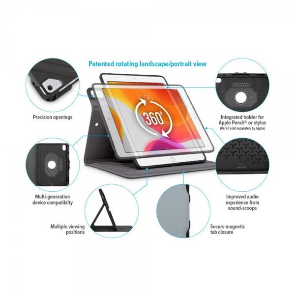 iPad 10.9 (gen 10)/iPad 11 (A16) Etui VersaVu Svart