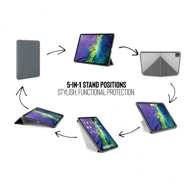 iPad Pro 11 (gen 2/3/4) Origami Veske Grå