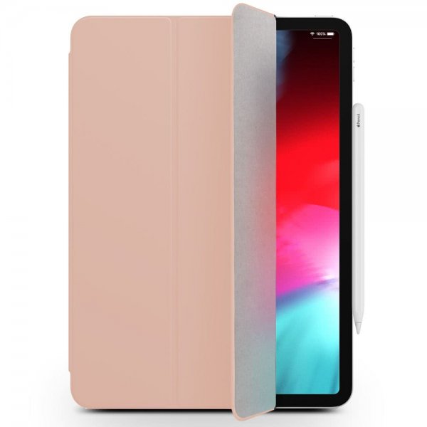 iPad Pro 11 2018 Smart Etui Magnetfäste Tri-Fold PU-skinn Rosa