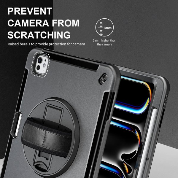 iPad Pro 11 (M4/M5) Deksel Rugged Case Grip Svart