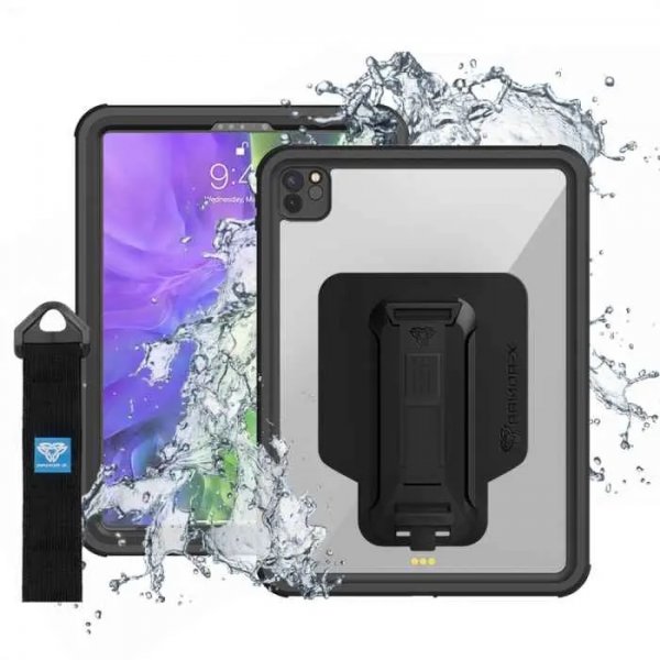 iPad Pro 11 (gen 2/3/4) Deksel Waterproof case Svart Transparent