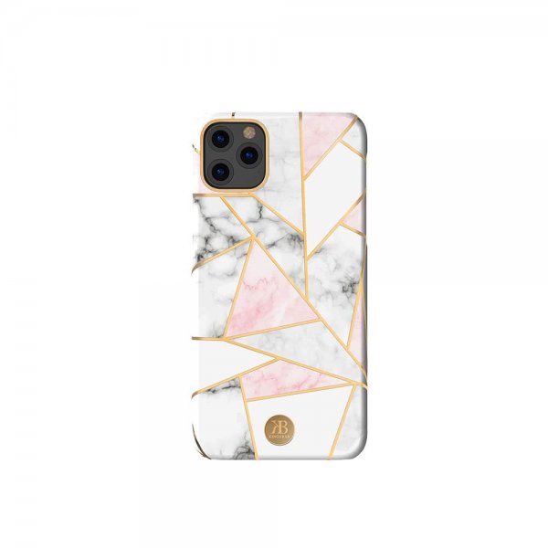 iPhone 11 Pro Max Deksel Jade Style Stone Series HHvit Rosa
