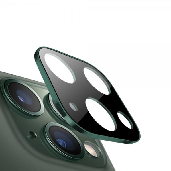 iPhone 11 Pro/Pro Max Linsebeskyttelse Herdet Glass Metall Grønn