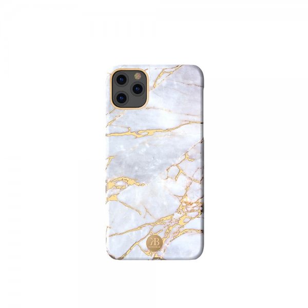 iPhone 11 Pro Deksel Jade Style Stone Series Hvit Gull