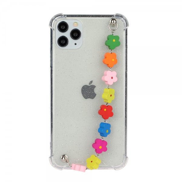 iPhone 11 Pro Deksel med Armbånd Färgglada Blommor