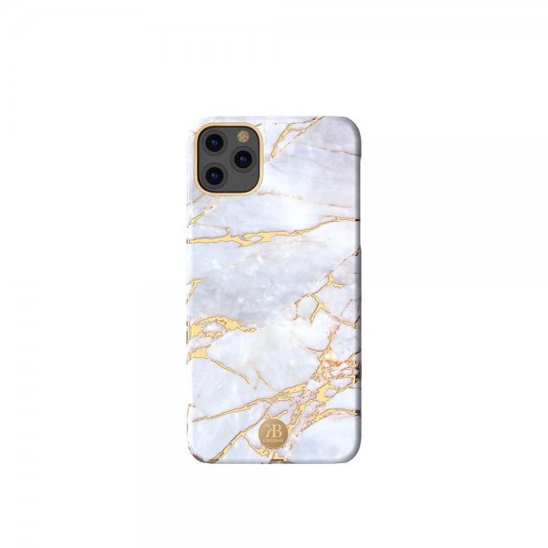 iPhone 11 Deksel Jade Style Stone Series Hvit Gull