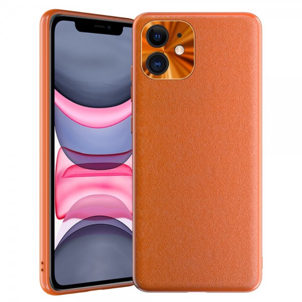 iPhone 11 Deksel PU-skinn Oransje