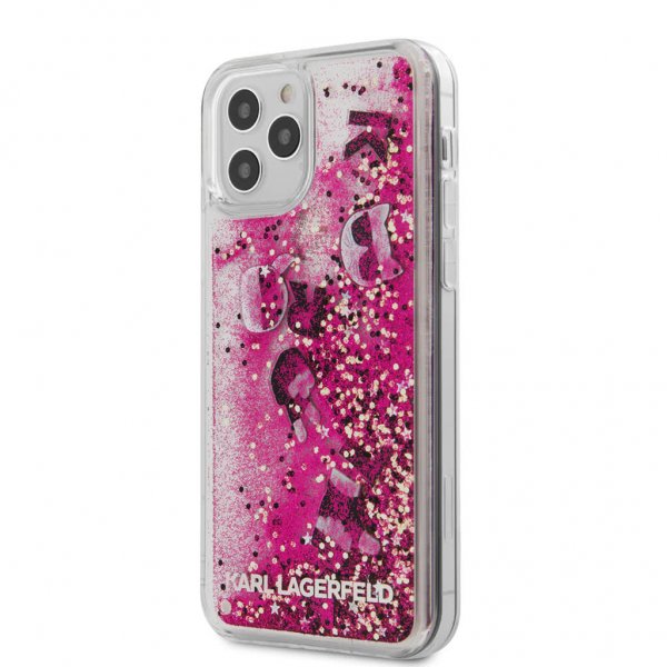 iPhone 12/iPhone 12 Pro Deksel Liquid Glitter Charms Rosa