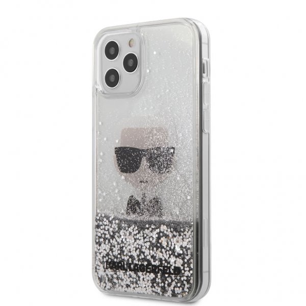 iPhone 12/iPhone 12 Pro Deksel Liquid Glitter Sølv