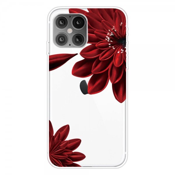 iPhone 12/iPhone 12 Pro Deksel Motiv Rød Blomma