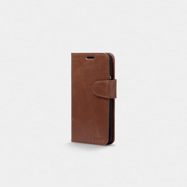 iPhone 12 Mini Etui Leather Wallet Avtakbart Deksel Brun