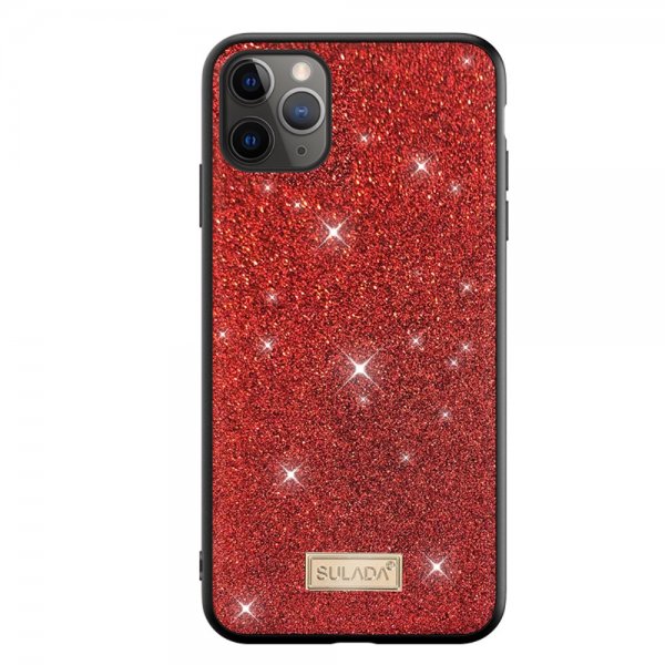iPhone 12 Mini Deksel Glitter Rød