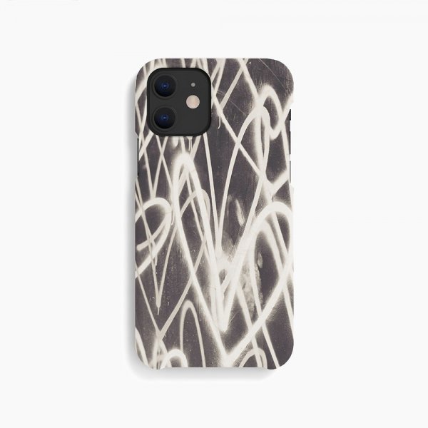 iPhone 12 Mini Deksel Plantebasert Graffiti Heart Black White