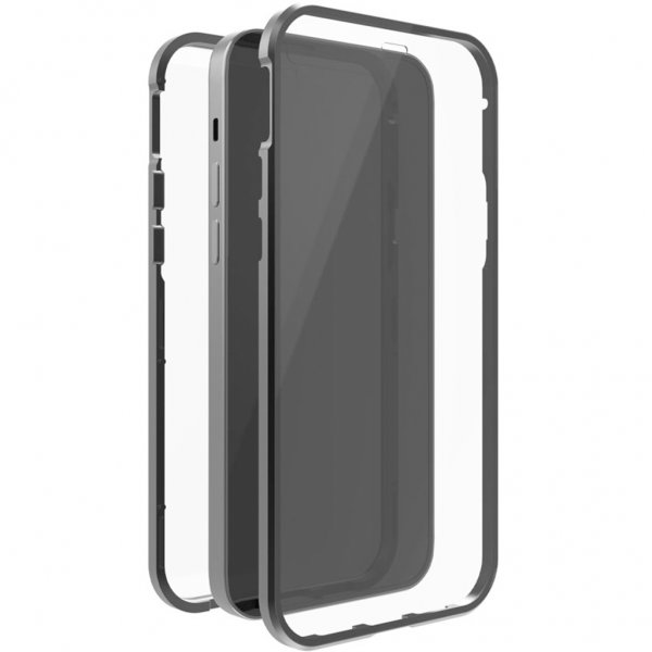 iPhone 12 Pro Max Deksel 360° Real Glass Case Svart Transparent
