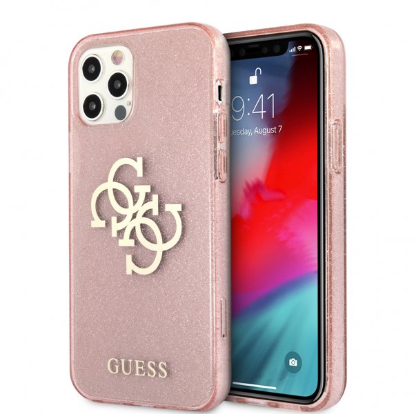 iPhone 12 Pro Max Deksel Full Glitter Rosa