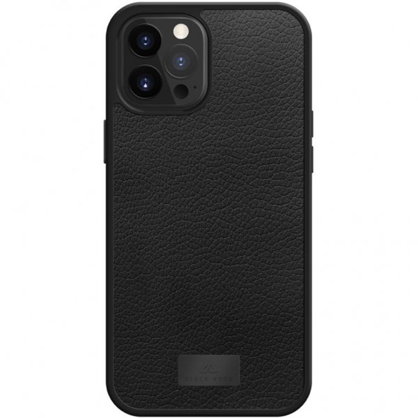 iPhone 12 Pro Max Deksel Robust Case Real Leather Svart