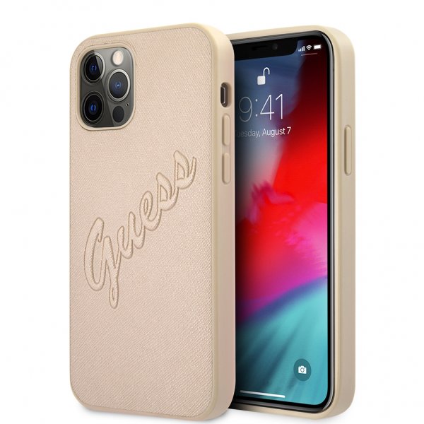 iPhone 12 Pro Max Deksel Saffiano Vintage Script Gull