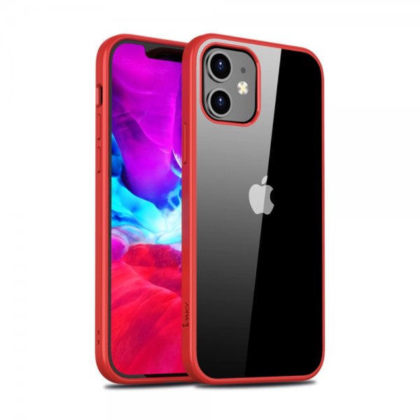 iPhone 12 Pro Max Deksel Gjennomsiktig Bakside Rød
