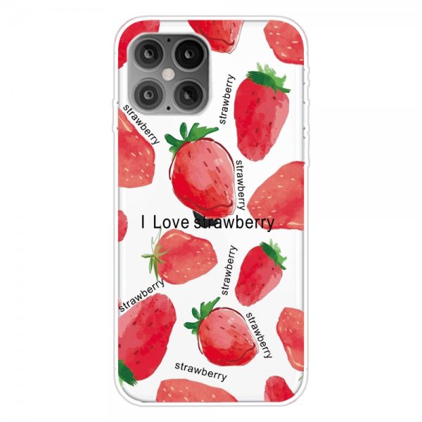 iPhone 12 Mini Deksel Motiv I Love Strawberry