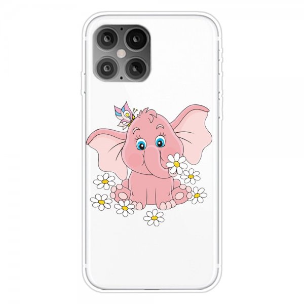 iPhone 12 Mini Deksel Motiv Rosa Elefant