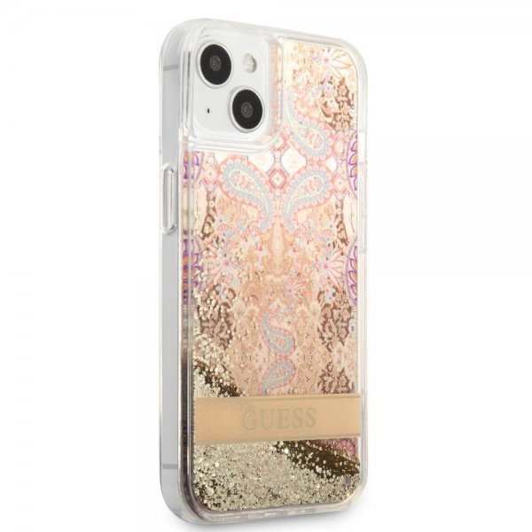 iPhone 13 Mini Deksel Liquid Glitter Paisley Pattern Gull