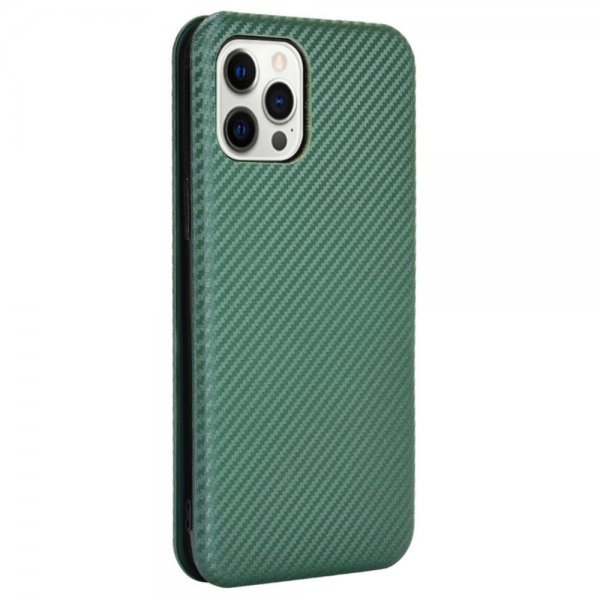 iPhone 13 Pro Etui Karbonfibertekstur Grønn