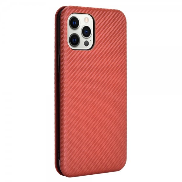 iPhone 13 Pro Max Etui Karbonfibertekstur Brun