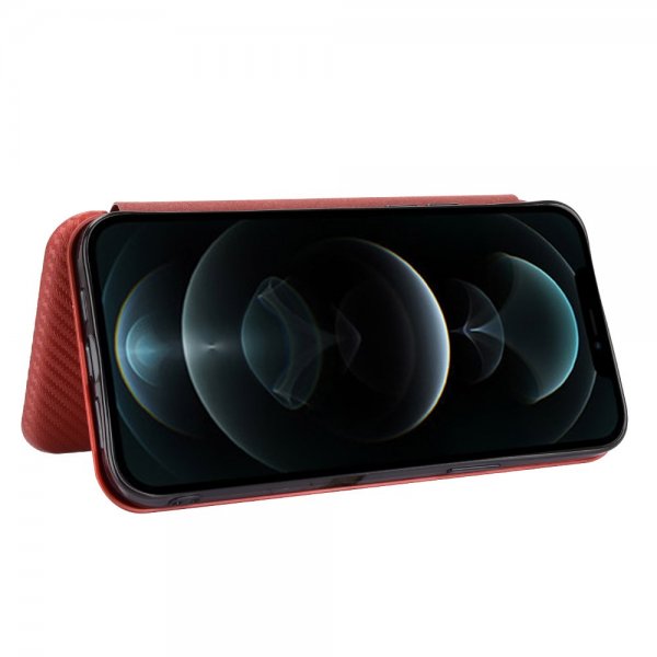 iPhone 13 Pro Max Etui Karbonfibertekstur Brun