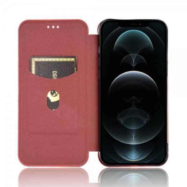 iPhone 13 Pro Max Etui Karbonfibertekstur Brun